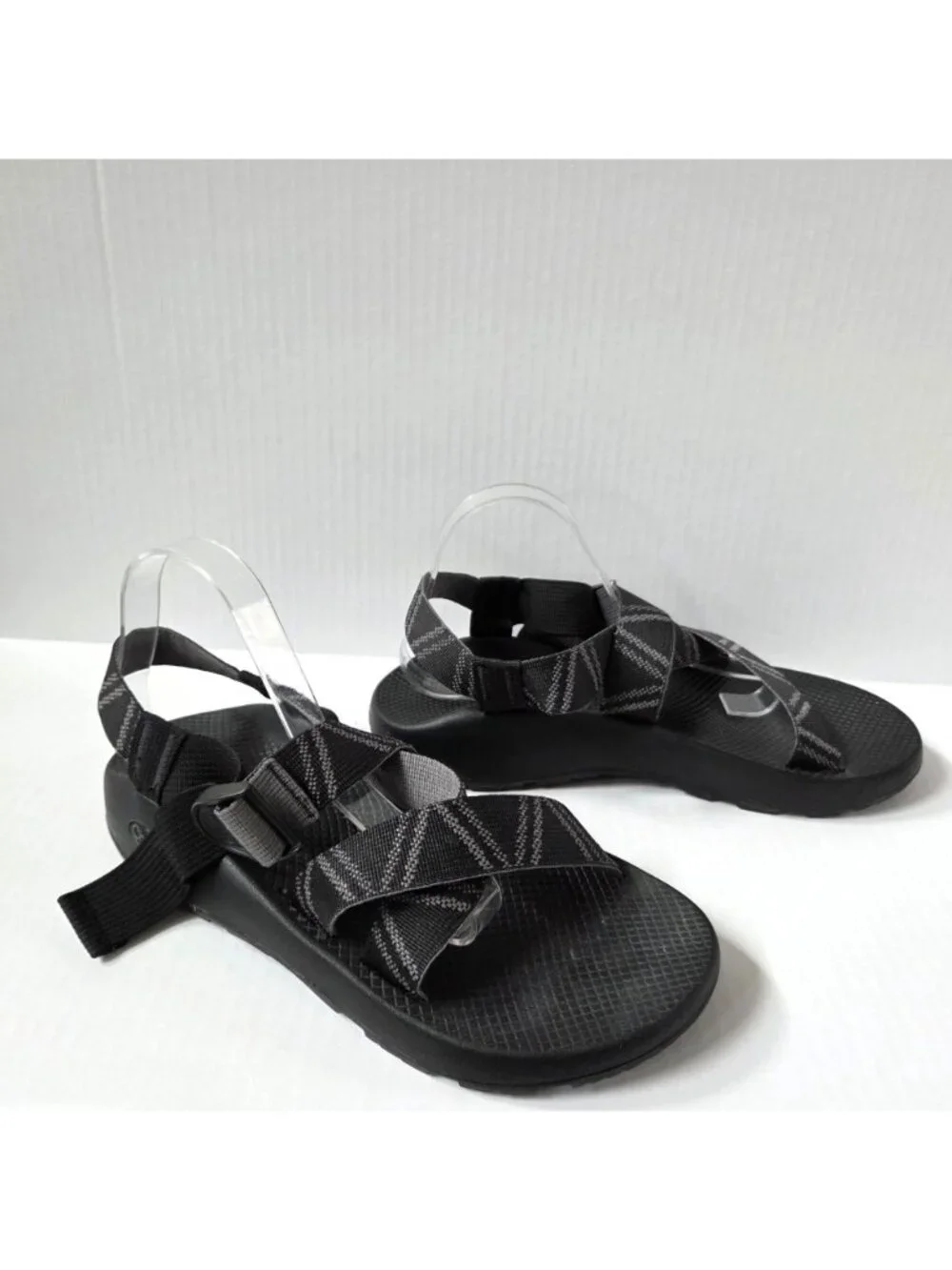 Chaco Shoes Mens 12 Mega Z Classic Black Stripe Adjustable Hiking Sandals